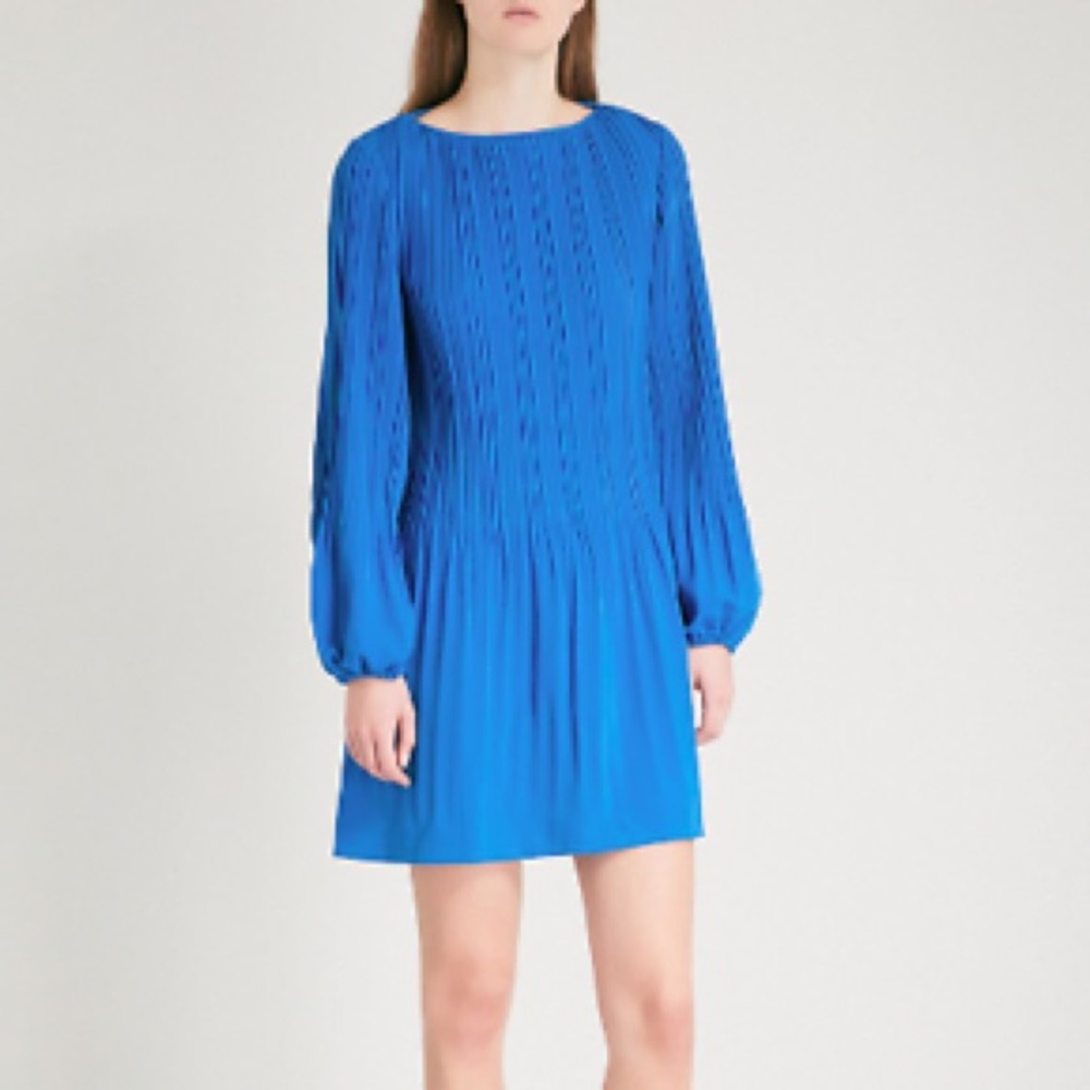 Blue Pleat Release Women's Dress